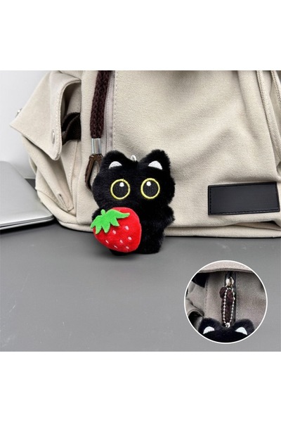 Choice C-Chain New Fish Black Cat Plush Doll Keychain Bib Strawberry Doll Bag...