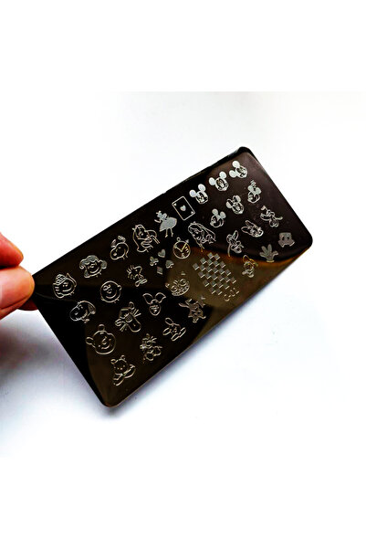 Choice قالب P-64 لختم فن الأظافر على شكل حيوان كرتوني لطيف (أرنب وفأر)