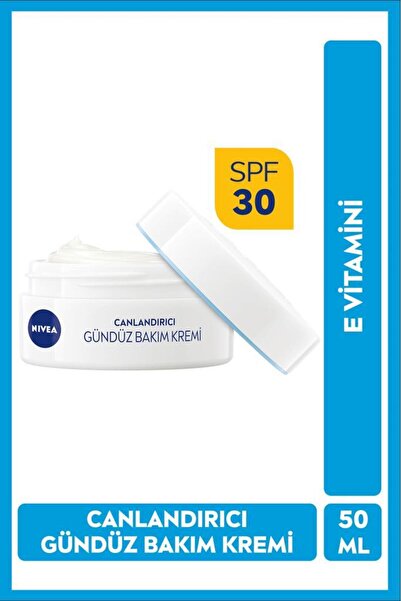 NIVEA SPF30 Canlandırıcı Gündüz Yüz Bakım Kremi 50ml, Normal Ciltler, E Vitam...