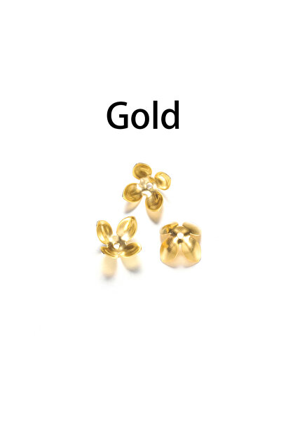 Choice 50 قطعة/مجموعة أغطية خرز معدنية مطلية بالذهب على شكل زهرة، مقاس 15*8 م...