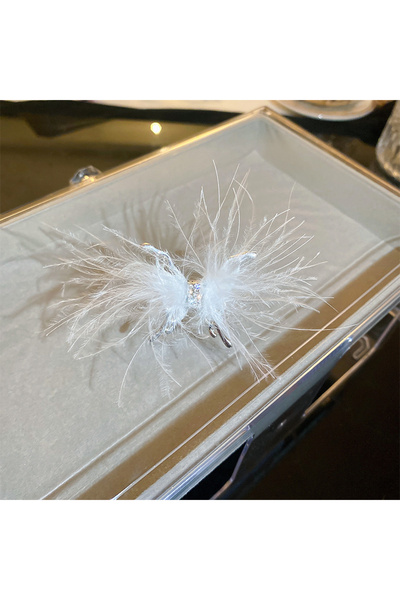 Choice adjustable silver Fashion White Feather Crystal Rings for Women Open A...