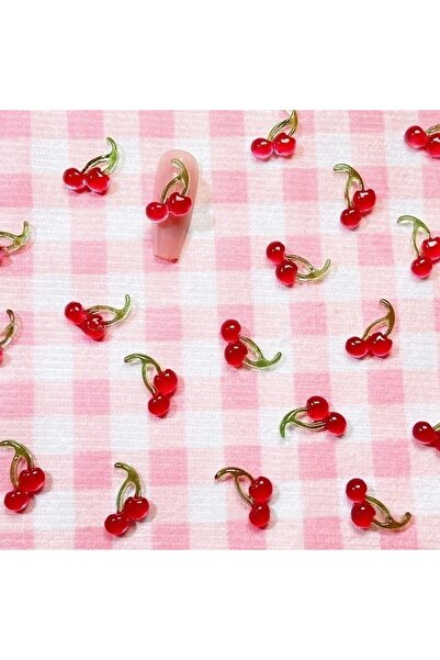 Choice 20 قطعة من الكرز الأحمر ثلاثي الأبعاد، إكسسوارات تزيين الأظافر، مصنوعة...