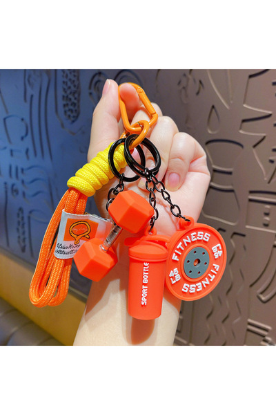 Choice Orange Dopamine Barbell Plates Keychain Kettlebell INS Simulation Dumb...