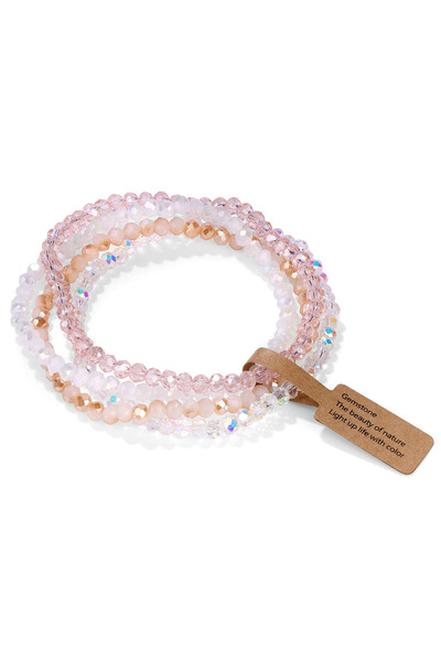 Choice 19cm BS13-2129 Fashionable 4 Piece Beaded Bracelet Set for Women Color...