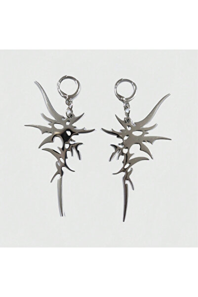 Choice WA4538-1 Fashion Trend Silver Color Irregular Spike Hanging Earrings for Men and Women Unique Hip Ho