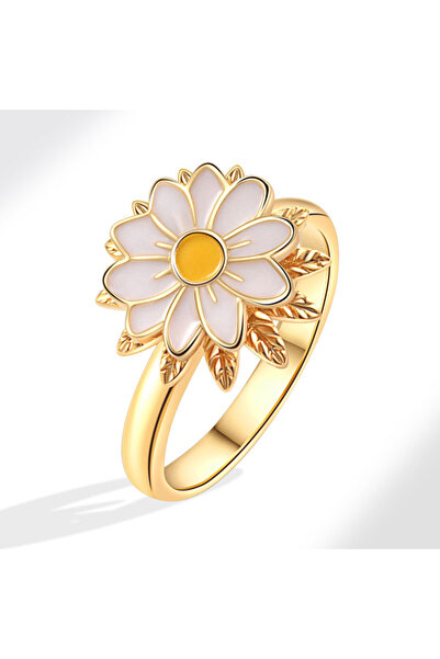 Choice resizable ring-573 New In Copper Sunflower Rings For Women Gold Crysta...