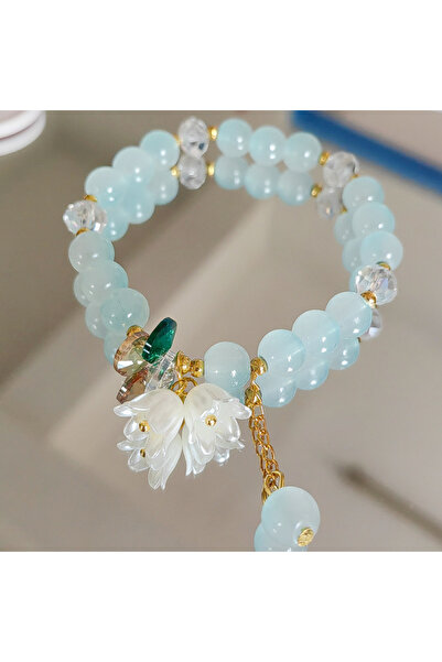 Choice BR24Y0096-5 Trendy Lily Of The Valley Flower Bracelets for Women Fashion Colorful Crystal Beaded Bra