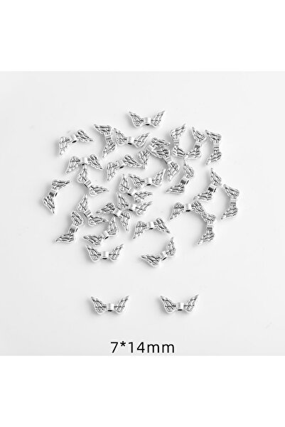 Choice 008 30 قطعة من خرز فاصل على شكل أجنحة ملائكة، لون فضي تبتي، تصميم ريتر...