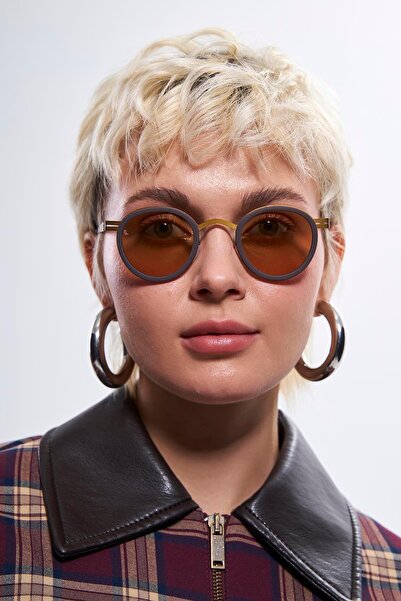 Bilge Karga Lunor Antique Gold Brown Sunglasses
