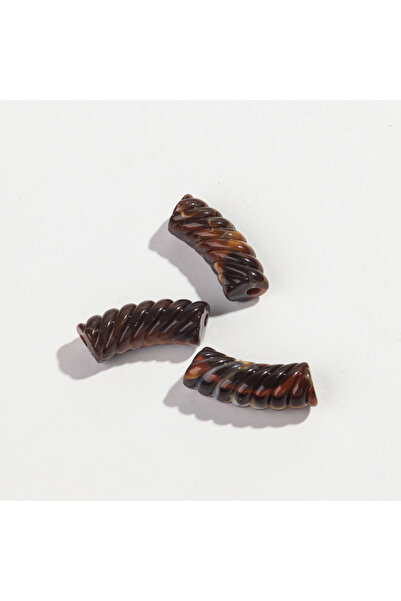 Choice5 10 قطع - 12 مم بني داكن 12*34 مم 10 قطع/مجموعة خرز أنبوبي منحني مزدوج...