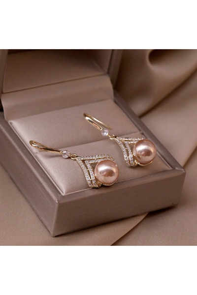 Choice أقراط متدلية من اللؤلؤ بتصميم كوري فاخر من WB5052-1، هدية مثالية لحفلا...