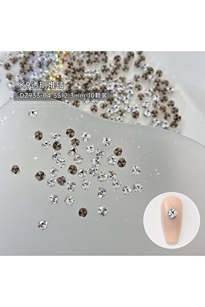 Choice 3mm-10pcs 10Pcs 3D K9 Clear Nail Art Rhinestones 2-6mm Sparkle Mini Di...