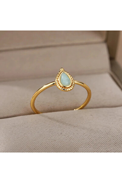 Choice سبعة خواتم من البلاتين والأوبال على شكل قطرة ماء للنساء، خاتم من الفول...