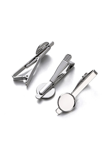 Choice 5 قطع من مشابك ربطات العنق النحاسية المطلية بالروديوم، مقاس 16 مم × 5 ...