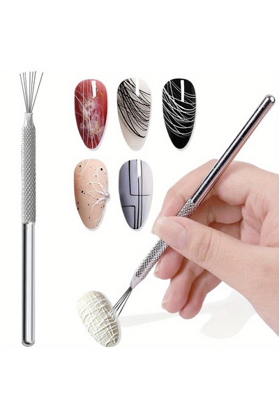 Choice 01 1/2/3PCS 7-pin Nail Liner Nail Art Tools Stainless Steel Stripe Lin...