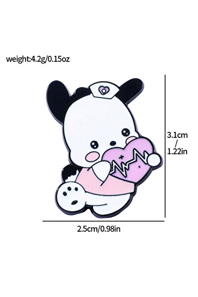 Miniso Kids Gift Kawaii Sanrio Cosplay Doctor Nurse Enamel Pin Brooches Woman Men Backpack Accessories Bags
