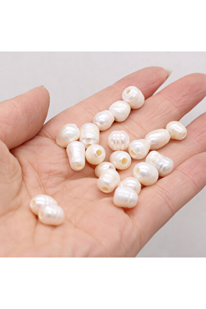 Choice1 9-10MM WHITE 20pcs Rice Natural Freshwater Pearl Beads 2-2.5mm Large ...