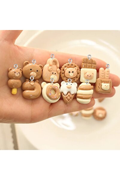 Choice ١٠ قطع متنوعة من تعليقات الخبز البني اللامعة ذات الظهر المسطح، مثالية ...