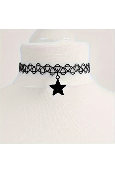 Choice Star Fashionable Punk Gothic Style Choke Ring, Moon Star Elastic Chain Necklace Party, Christmas Bir