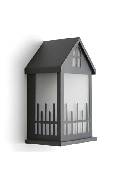 ACCEPT Modern outdoor wall sconce in the shape of a house, black color