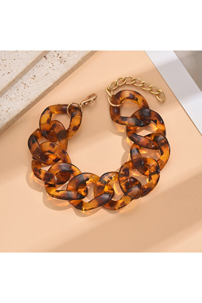 Choice B Exaggerated Cuban Curb Big Acrylic Chain Bracelet Bangle Vintage Pun...