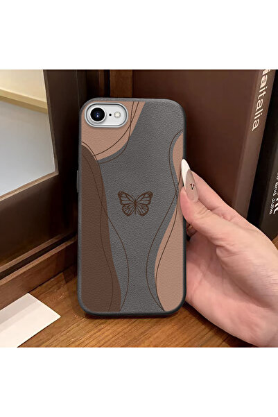 ucuc iPhone 7/8/Se 2020 2022 Compatible Gray Leather Textured Silicone Protec...