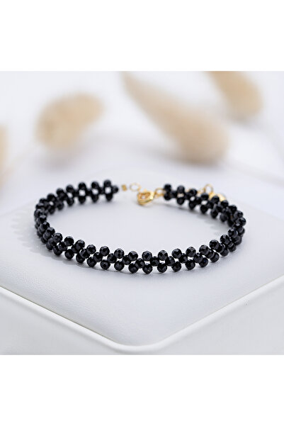 Choice سوار من حجر التورمالين الطبيعي الأسود 3 مم، بطول 16-19 سم، مناسب للنسا...