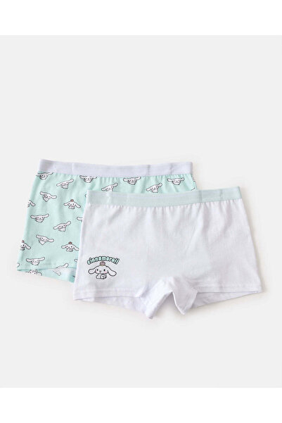REDTAG طقم سراويل داخلية للبنات الصغيرات باللونين الأبيض والأزرق بنقشة سينامو...