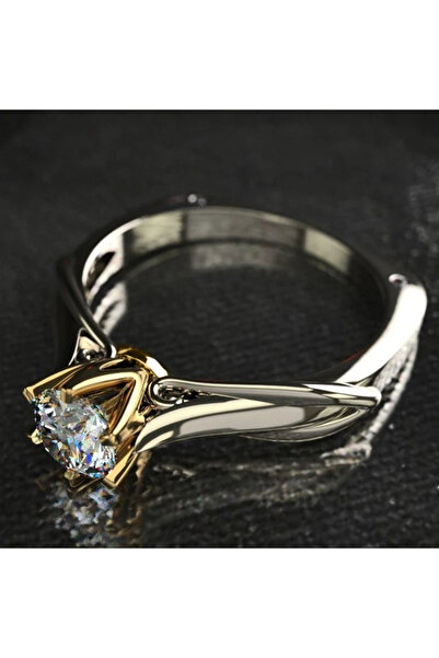 Choice3 8 Q439 Huitan Personality Two Tone Wedding Rings for Women Luxury Pav...