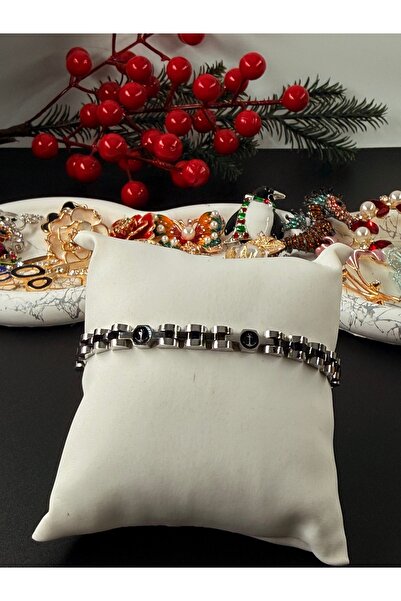 kamilasilver سوار رجالي من الفولاذ المقاوم للصدأ مع تفاصيل مرساة سوداء، موديل...