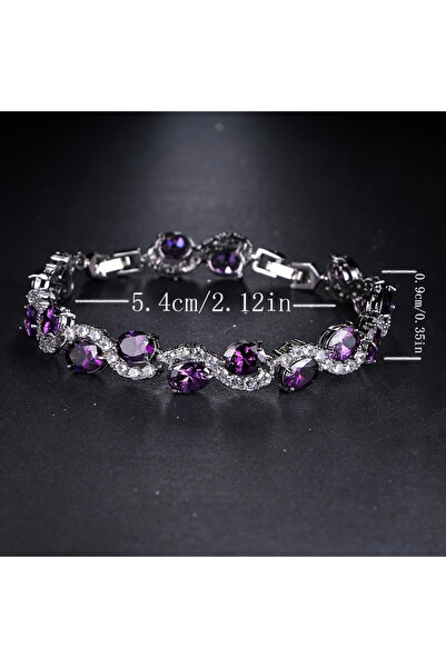 Choice AYF1002-1 1pc Elegant and Dazzling Purple Oval Bracelet Suitable for W...
