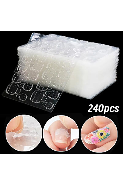 Choice Clear 240Pcs Double-Sided Nail Jelly Glue Transparent Fake Nail Art Ta...