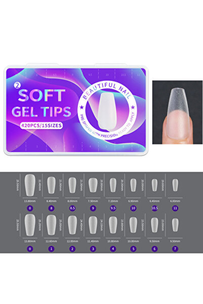 Choice 420 قطعة/علبة أظافر صناعية لامعة، أظافر أكريليك لاصقة، لون لوزي، مقاسا...