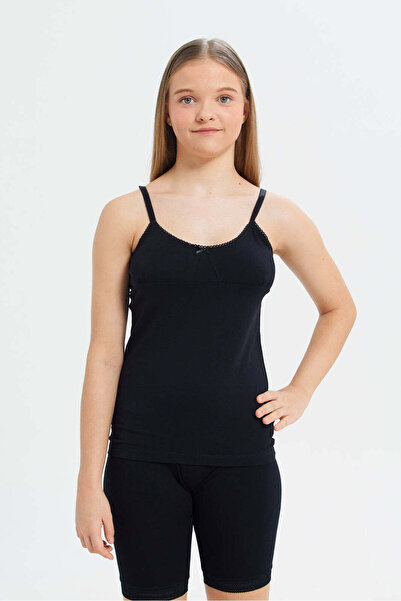 REDTAG Senior Girls Black And White Vest Set (Pack Of 2)