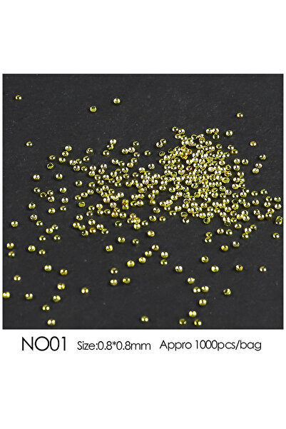 Choice Golden-0.8mm About 1000pc Nail Art Mini Stainless Steel Metal Bead Hol...