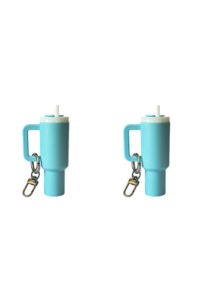 Choice Sky Blue 2pcs 6-1pcs Creative Mini Cup Keychain Pendant Chapstick Hold...