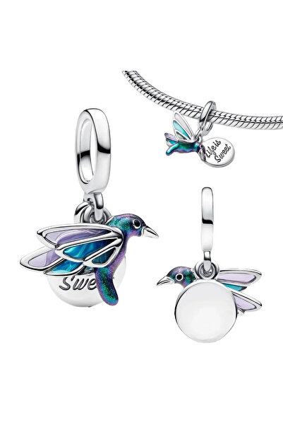 Choice AMC013378 قلادة متدلية على شكل زهرة البرسيم رباعي الأوراق من الفضة الإ...