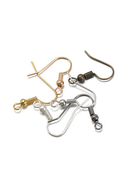 Choice 100pcs Mix 100pcs Women Ear Hooks Dangle Earrings Clasps Findings Earring Wires With Bead Charms Tas