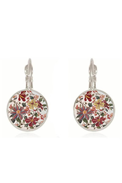 Choice silver 2 Vintage Mandala Flower Earrings Ethnic Blue And White Porcela...