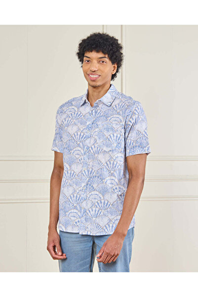 REDTAG Men Blue Printed Shirt