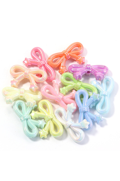 Choice1 اللون 03، 10 قطع/عبوة، خرز أكريليك متعدد الألوان على شكل فيونكة، 19 ×...