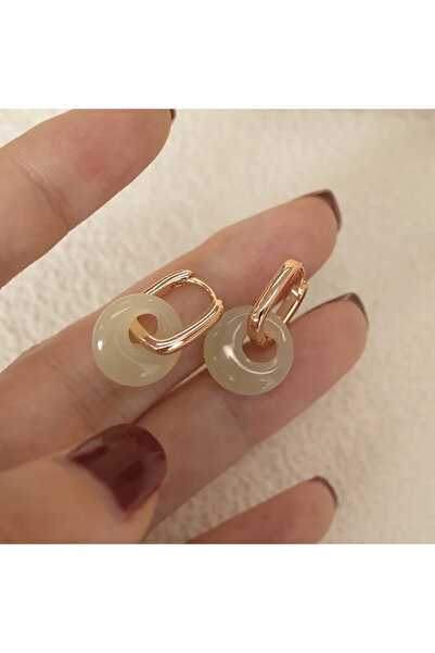 Choice WA4456-1 Elegant Imitation Hotan Jade Hoop Earrings for Women New Fash...