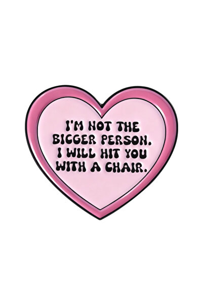 Choice دبابيس مينا على شكل قلب وردي QHXZ5342، دبابيس "لستُ الشخص الأفضل"، شار...