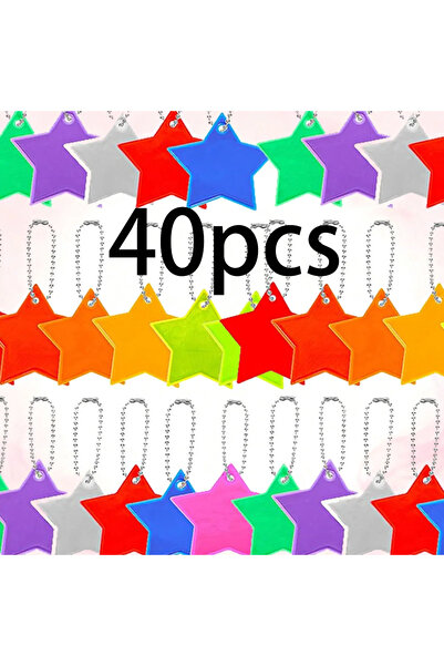 Choice 40 قطعة عشوائية 20/40 قطعة سلسلة مفاتيح عاكسة بسيطة بألوان عصرية، قلاد...