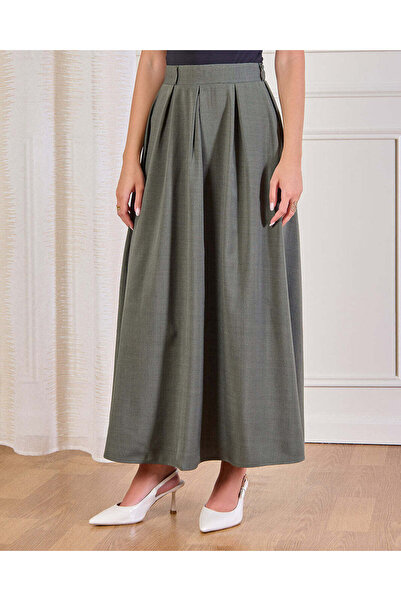 REDTAG Women Green Plain Maxi Skirt