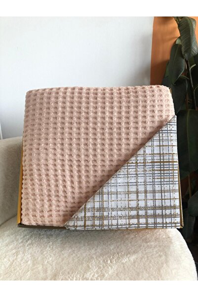 Bella Home Double Throw Cotton Luxury Pike - 4 Pieces - Boxed Powder