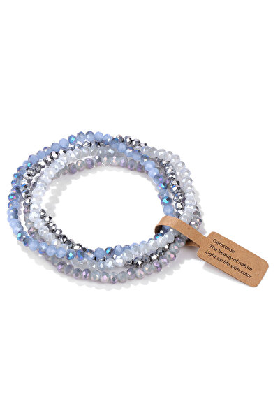 Choice 19cm BS13-2130 Fashionable 4 Piece Beaded Bracelet Set for Women Color...