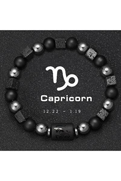 Choice سوار برج الجدي ذو الـ 12 كوكبة، بطول 18-19 سم، مزين بخرزات، مناسب للأز...