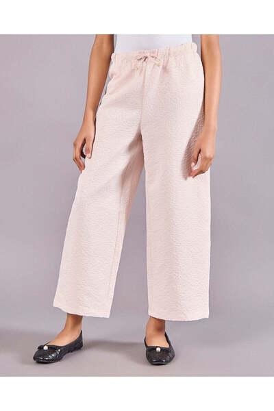 REDTAG Senior Girls Pink Jacquard Culotte Pants