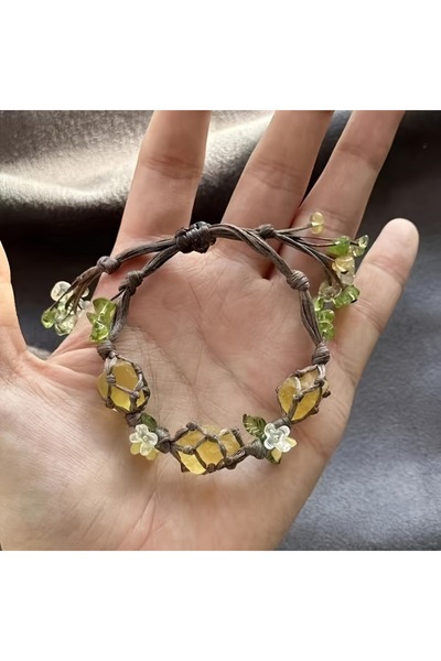 Choice YB3315-1 أساور كريستال عصرية قابلة للتعديل للنساء، مصنوعة يدويًا من أح...